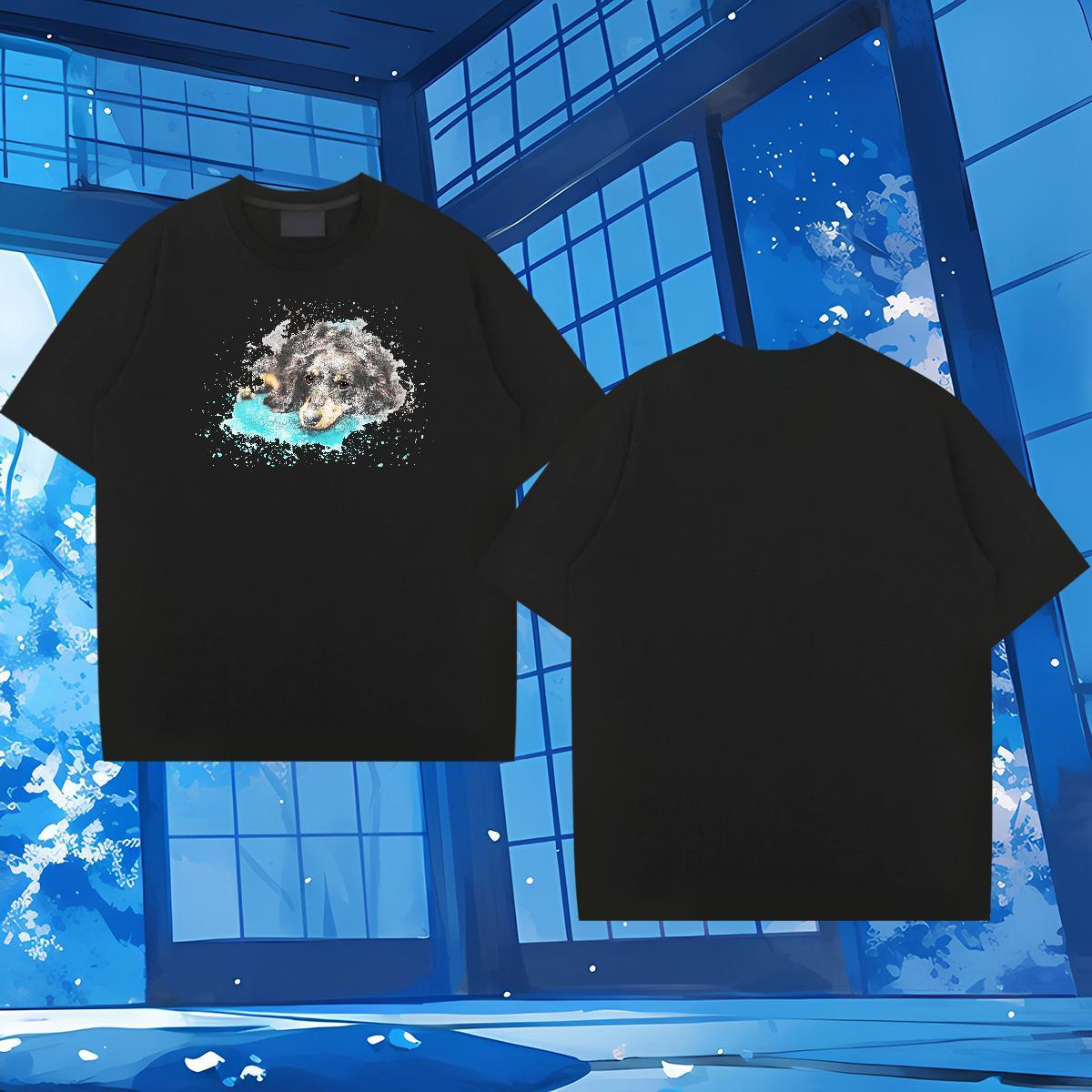 Factory Direct Mens T Shirts 230g Cotton dog Daily Outfit Tops Shirt Short Sleeve Soft Free Shipping Tshirts Custom Anime