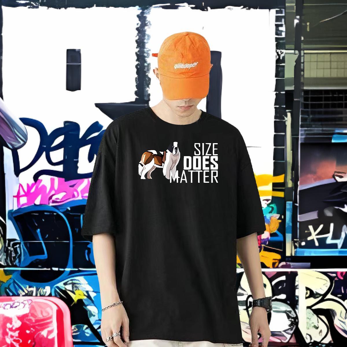 New Man T Shirts 230g 100% Cotton dog Daily Wear Top Tees Short Sleeve Soft High Quality Men Clothes T-Shirt Custom Print Plus Size