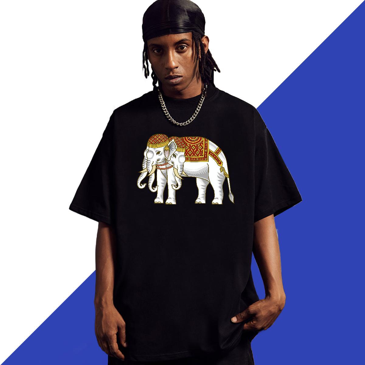 Stylist Man T Shirts 230g 100% Cotton elephant Casual Beach Clothes Round Neck Short Sleeve Popular Men Tees DIY