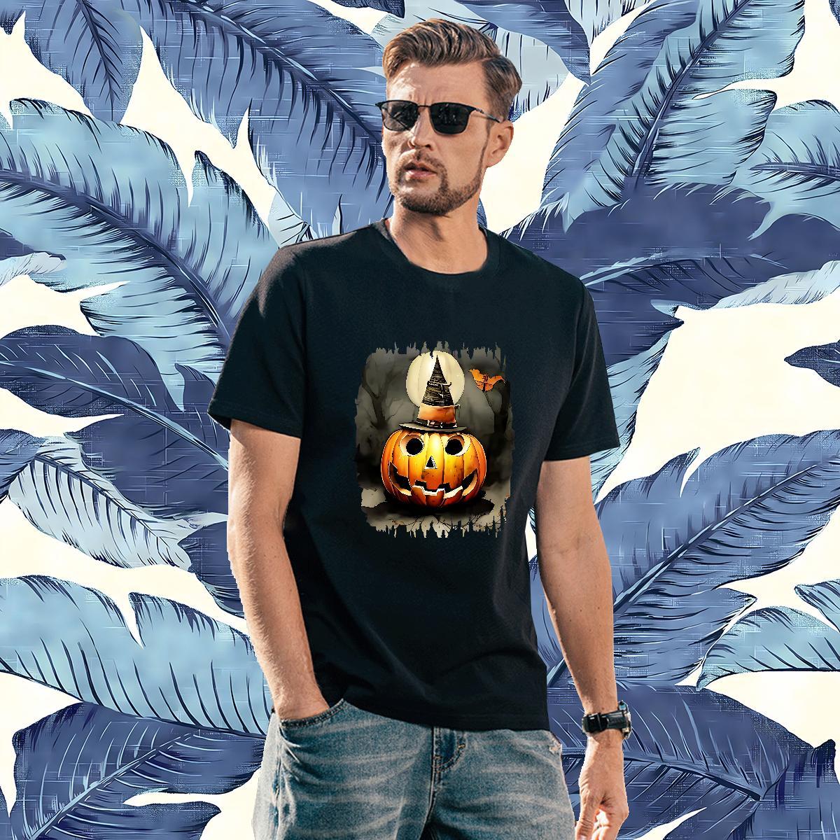 Loose Men Tops Tees 230g Pure Cotton pumpkin T Shirts Men Street O-Neck Short Sleeve Asian Size Fashion Designer Clothes