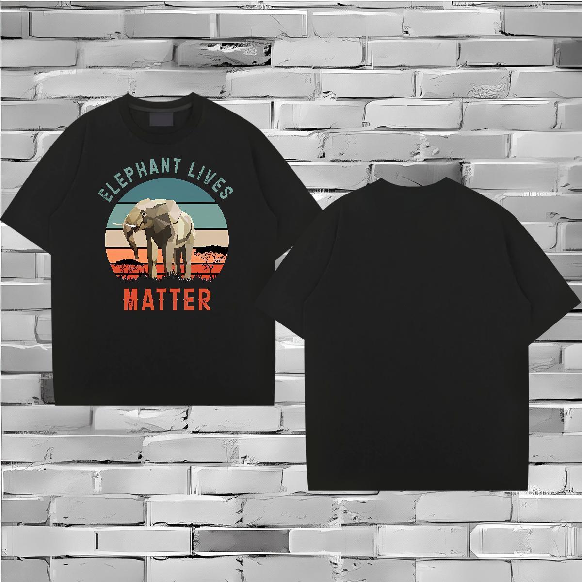 Fashion Casual Mens T Shirts 100% Cotton 230g Elephant Daily Outfit Tops Tees Crew Neck Breathable Popular Tshirt for Man Woman Oversized 3XL 4XL