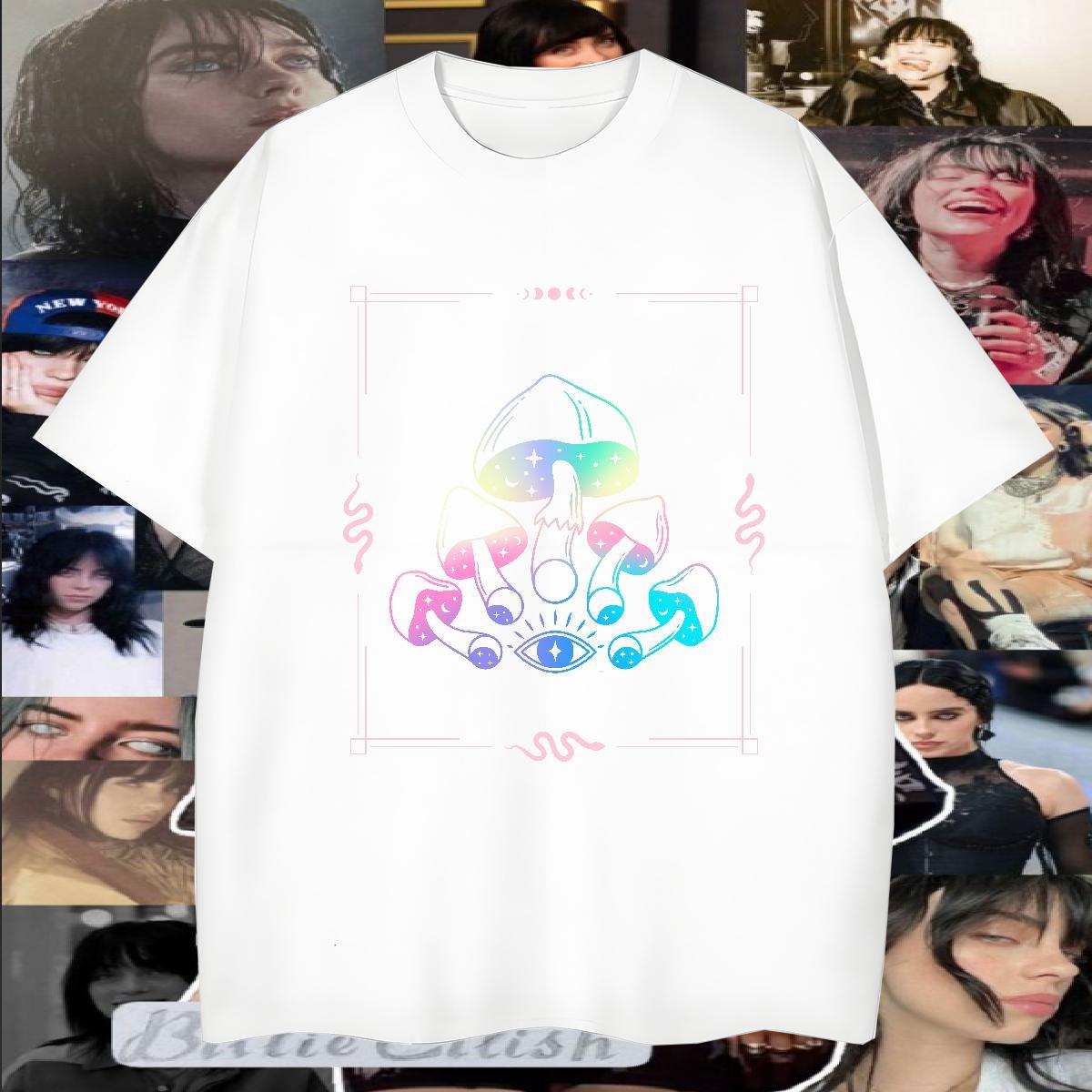 Free Shipping T Shirt For Man 230g Pure Cotton mushroom Street Wear Tees Shirts Breathable Short Sleeve Designer Couples T Shirts Custom Print Oversiz