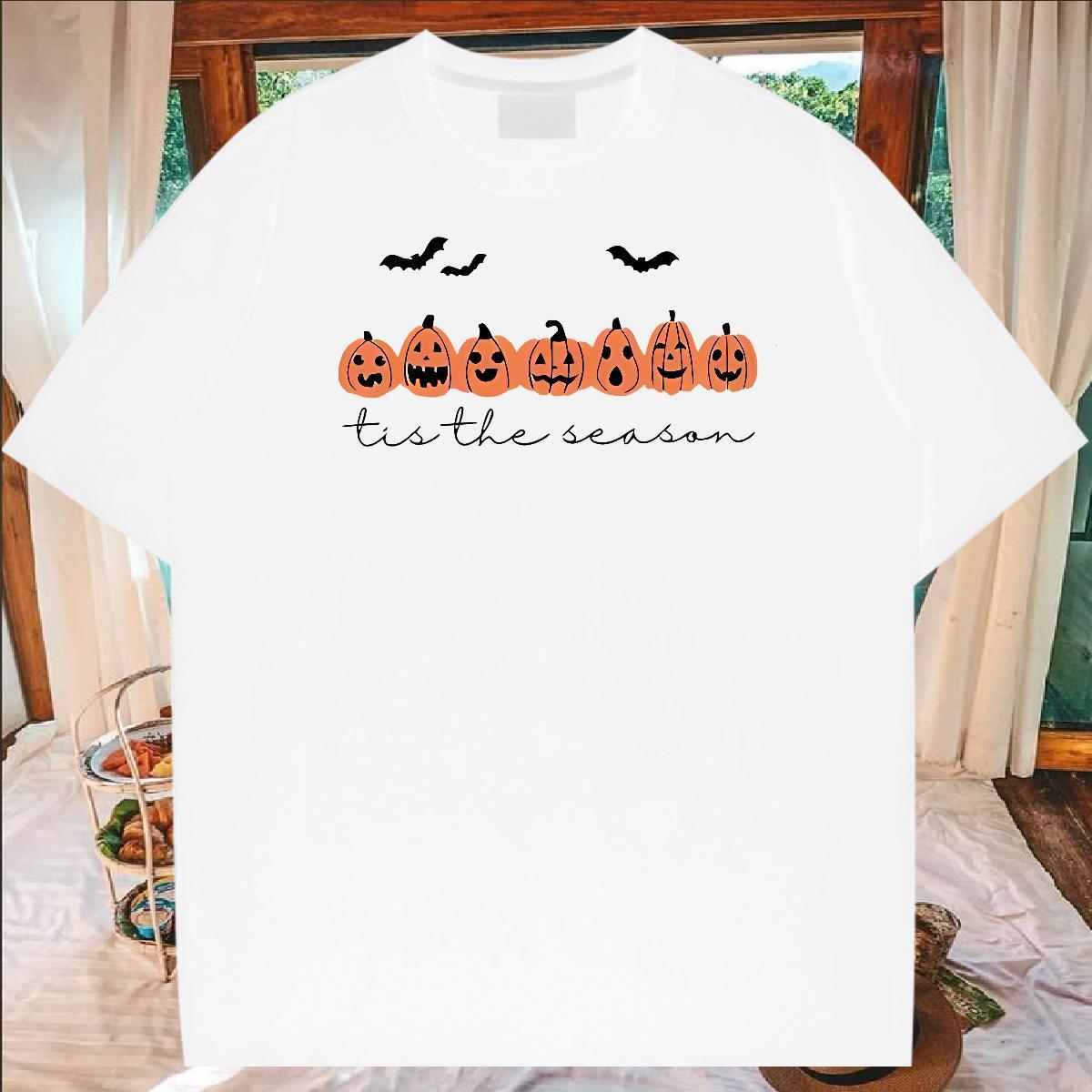 2024 DIY Mens T Shirts 230g Pure Cotton pumpkin Sport Clothes Breathable Crew Neck Loose Men Tshirts DIY Logo Oversized