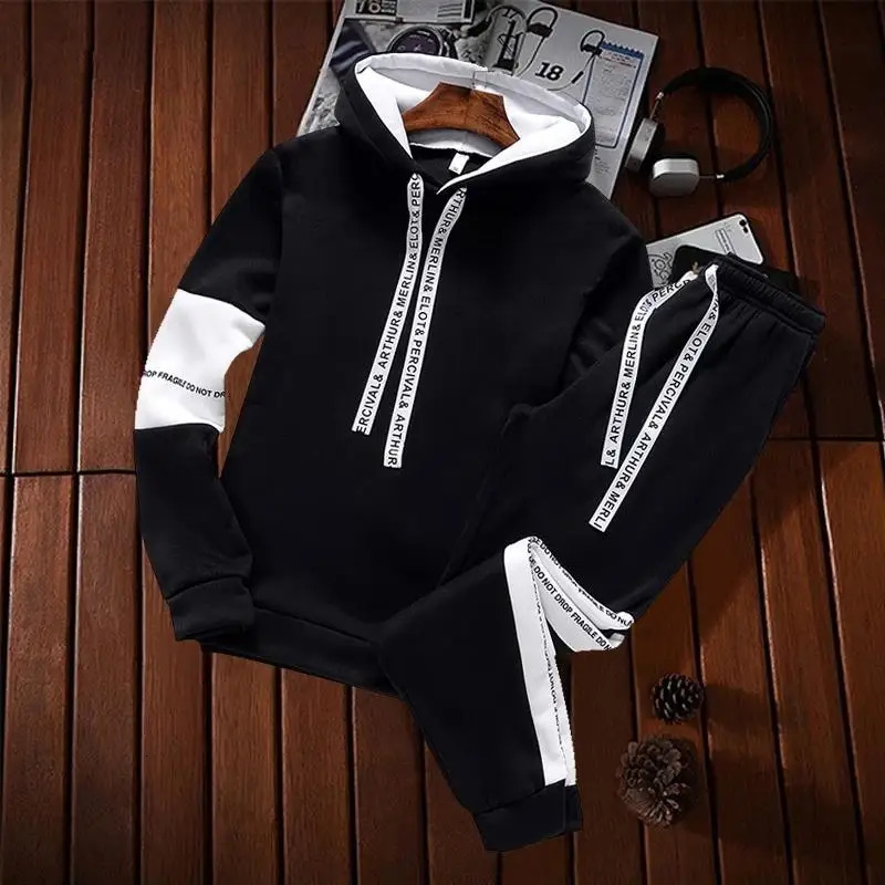 Winter Hoodie Sets Men Tracksuit Casual Hoodies Sweatshirt Piece Set Male Pullover Hoody Fashion Streetwear Clothes 240829