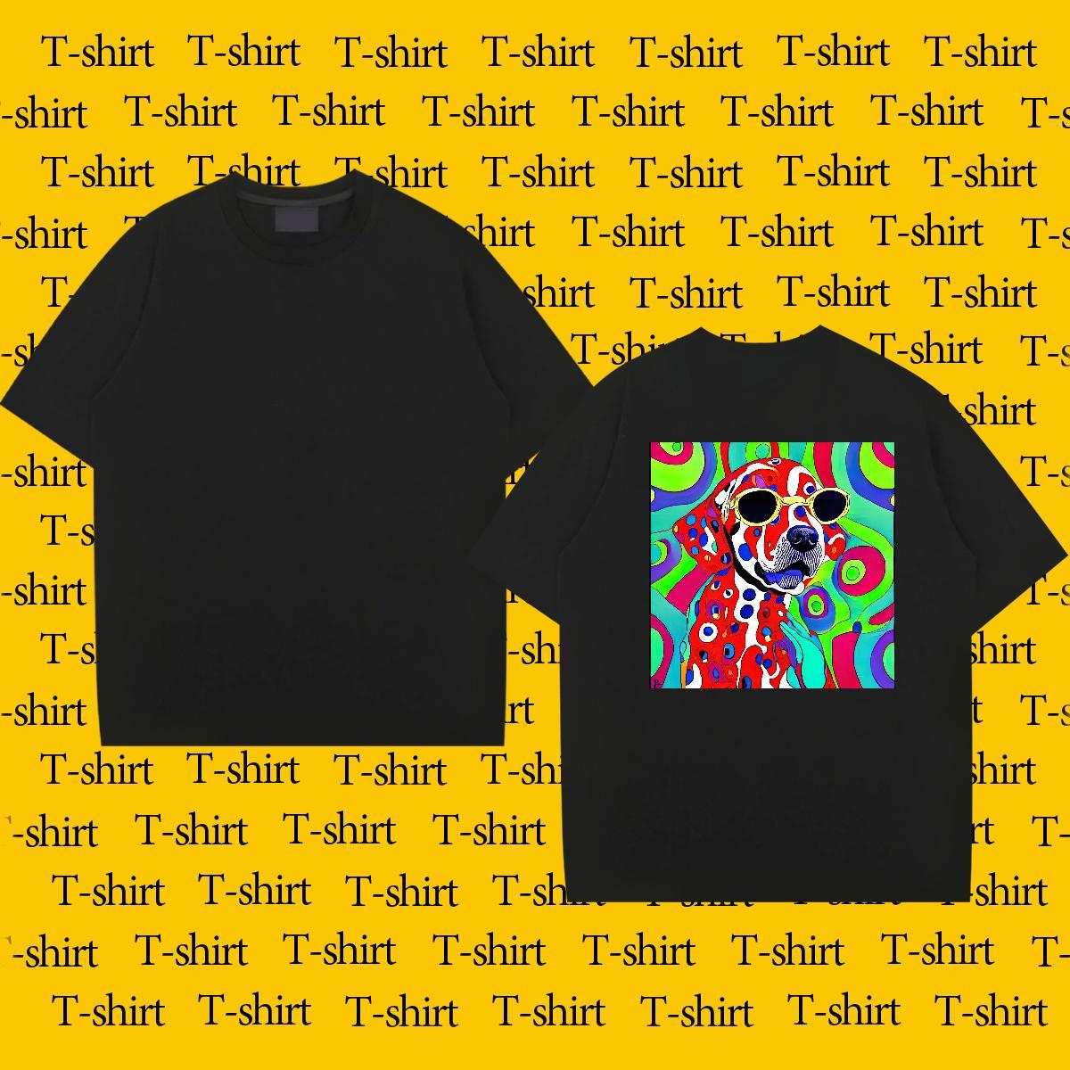 2024 Summer Man T Shirts 230g Pure Cotton dog Daily Outfit Tees Breathable Short Sleeve Brand Tshirt for Man Woman DIY