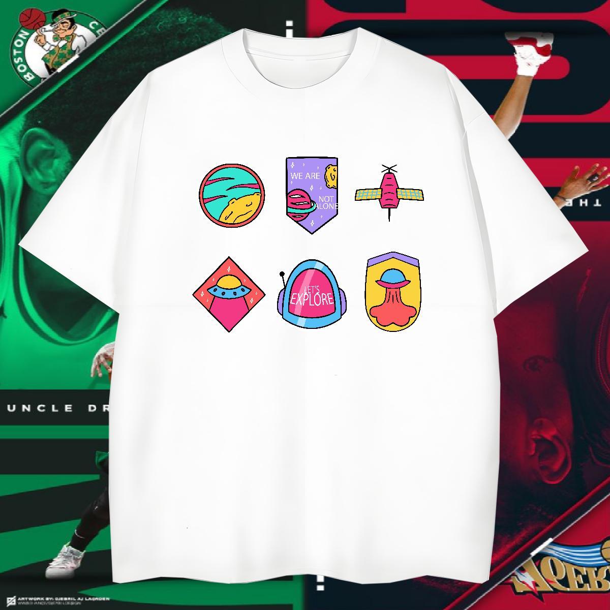 Mens T Shirts 100% Cotton 230g planet Casual O Neck Short Sleeves Custom Print Oversized Men Tees Wholesale Popular Clothings