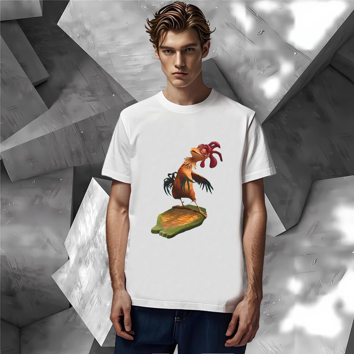 Loose Fit Tshirt for Man Woman 230g Cotton chicken Man T Shirts Hip Hop Short Sleeve O-Neck DIY Printed Wholesale Clothes