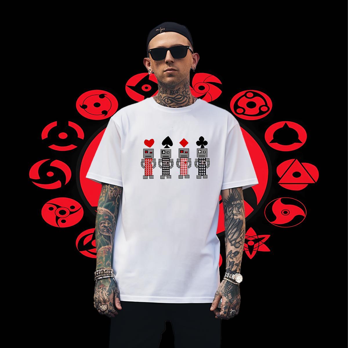 Loose Tshirt for Man Woman 230g Cotton Sports Casual robot Oversized 4XL O Neck Short Sleeves DIY T-Shirts for Men Clothings