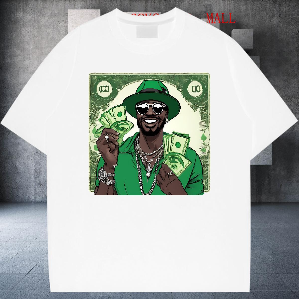 Soft Men Tees 230g Pure Cotton Street wear Hip Hop cash Floral Print Breathable Short Sleeve New Arrival T Shirt For Man Tee Shirt