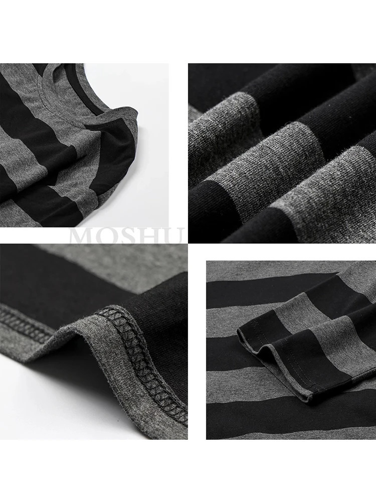 Autumn Striped T-Shirt Long Sleeve Oversize T-Shirt Gothic Teen Tops Couple Casual Women Shirt Fashion Harajuku Loose Streetwear 240806