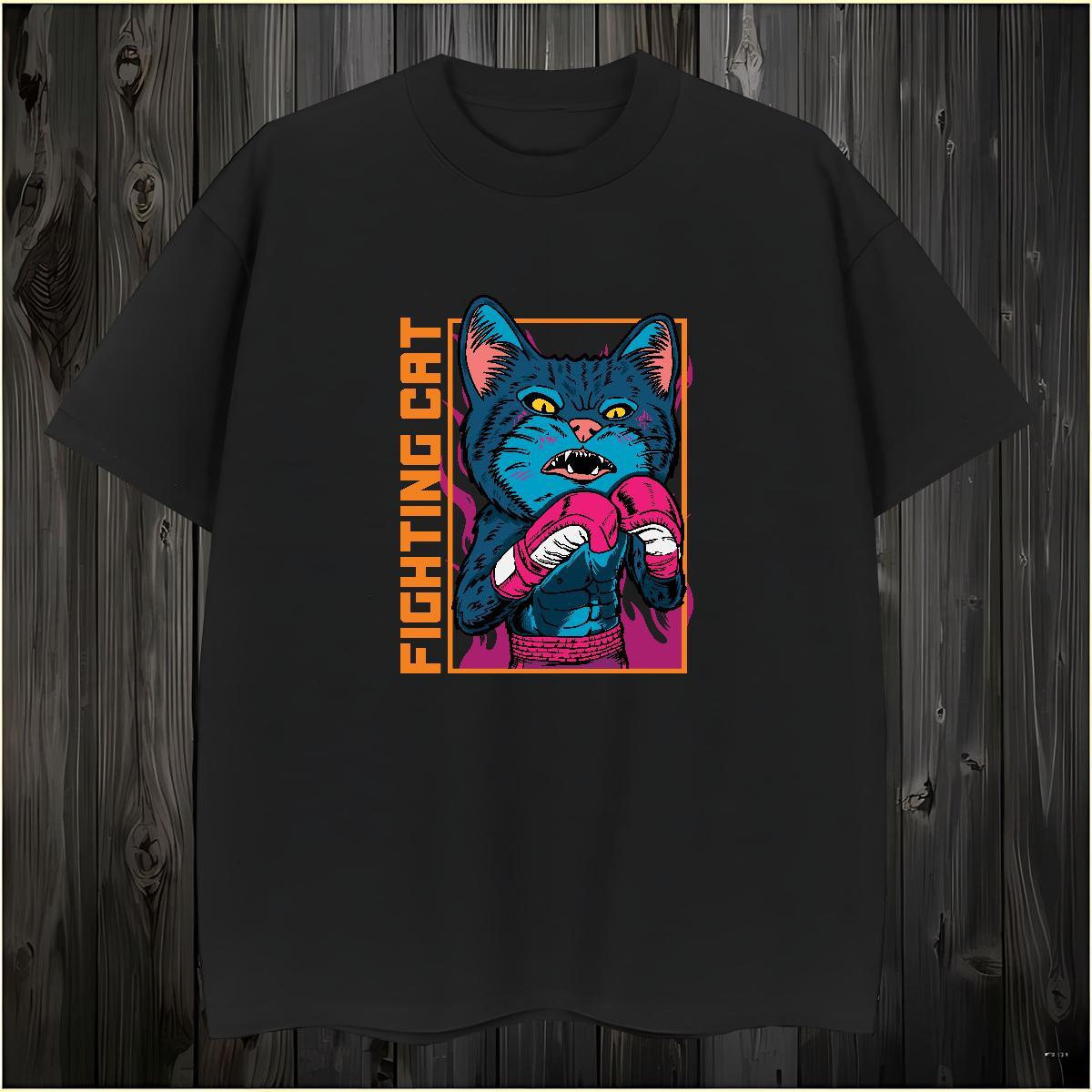 Popular Men Tshirts 100% Cotton 230g cat Mens T Shirts Casual Beach O-Neck Short Sleeve DIY Logo Oversized Custom Tops Tees