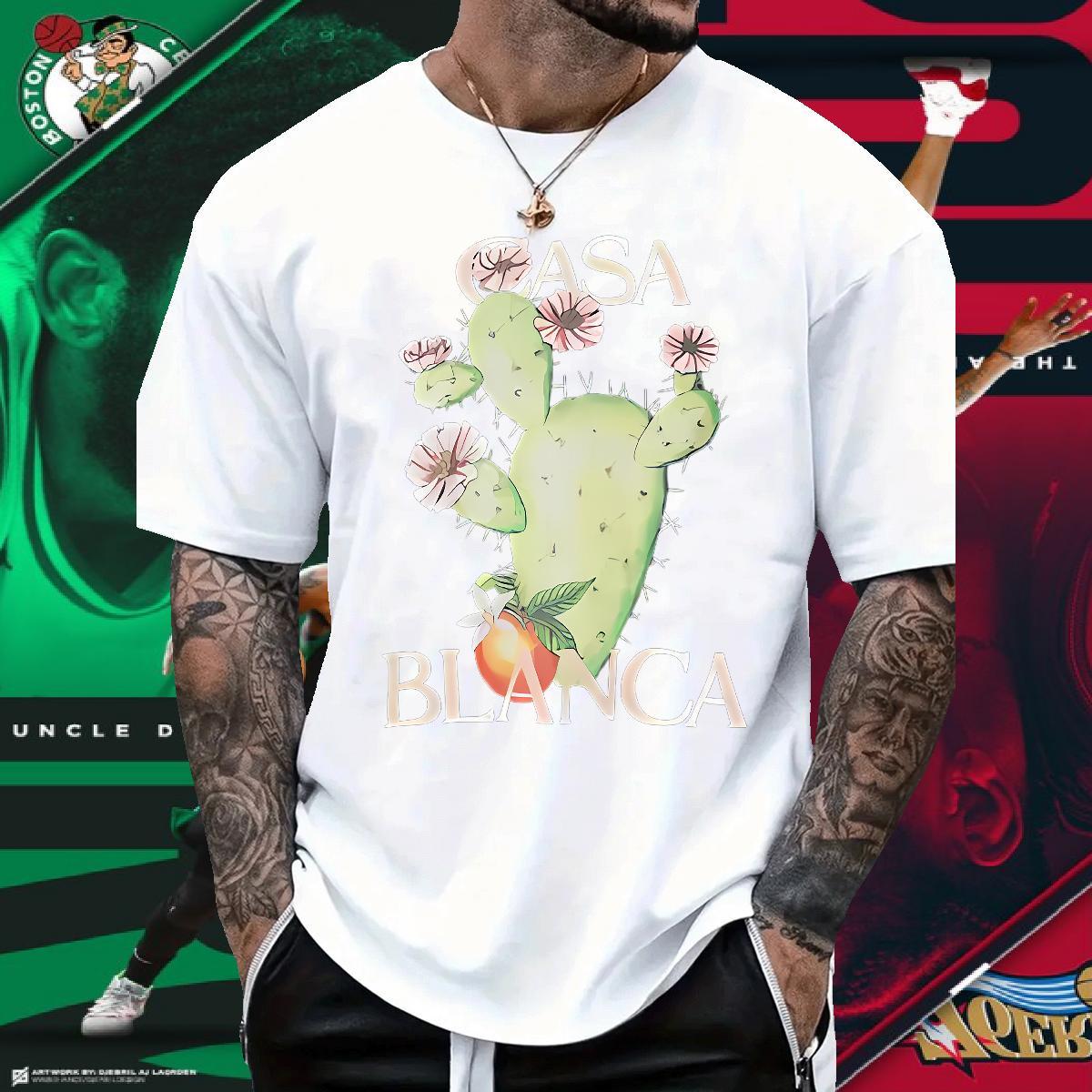 T Shirt For Man 230g Cotton painting Sport Short Sleeve O-Neck Cartoon Print Men Tshirts 2024 Summer Comfortable Tees