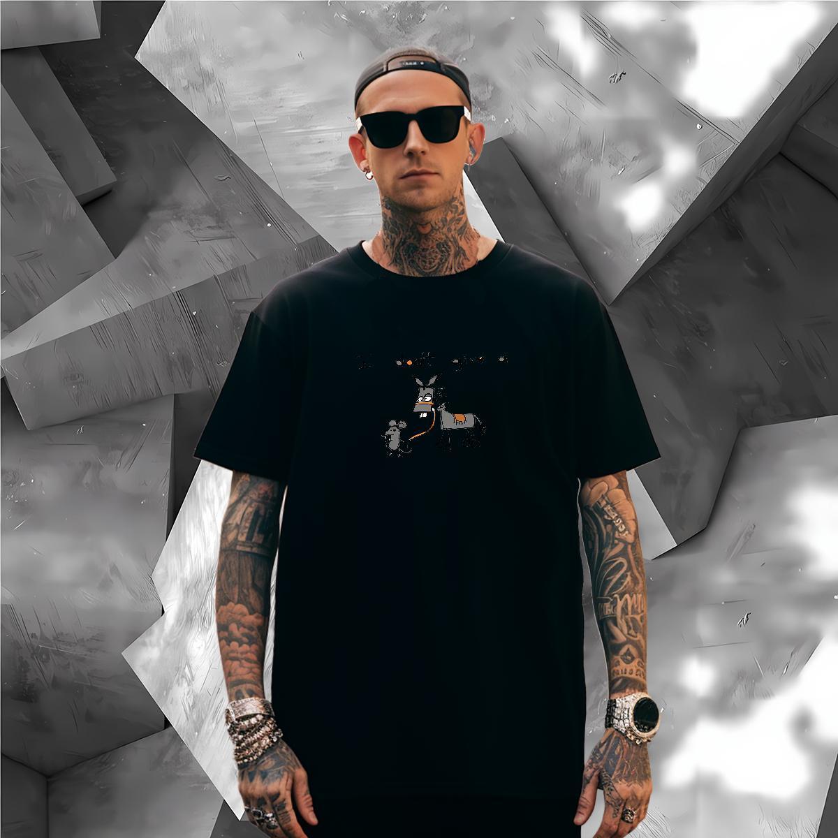 Mens T Shirts 230g 100% Cotton mouse High Street Hip Hop Breathable Anime Print Couples T Shirts DIY Customized High Quality Clothes