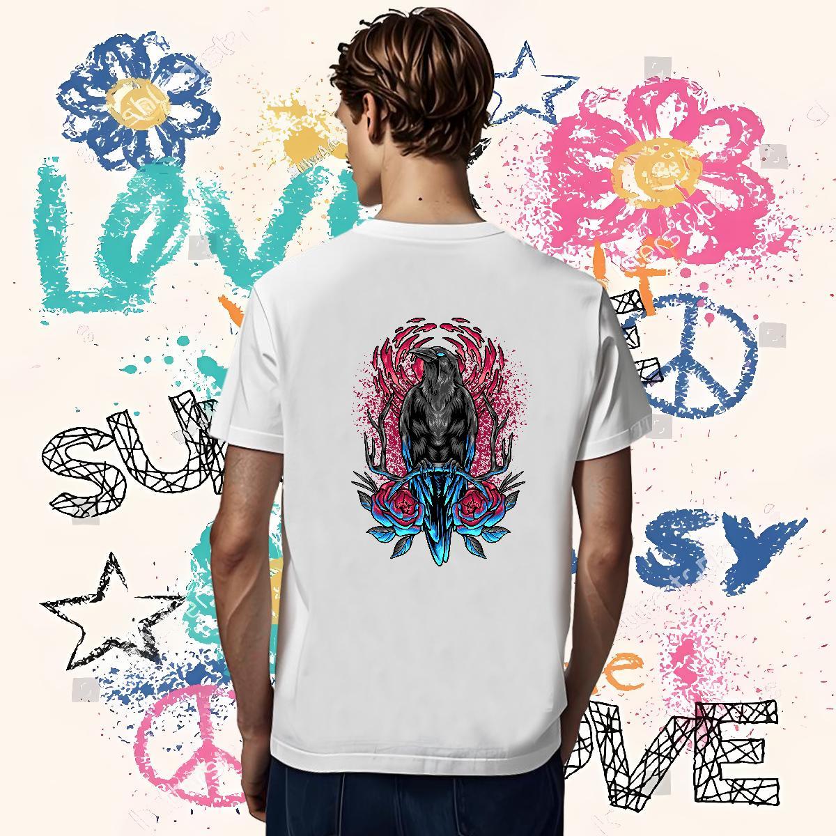 Wholesale T shirt 230g Pure Cotton eagle Beach Wear Breathable Short Sleeve Popular Tshirt for Man Woman Anime