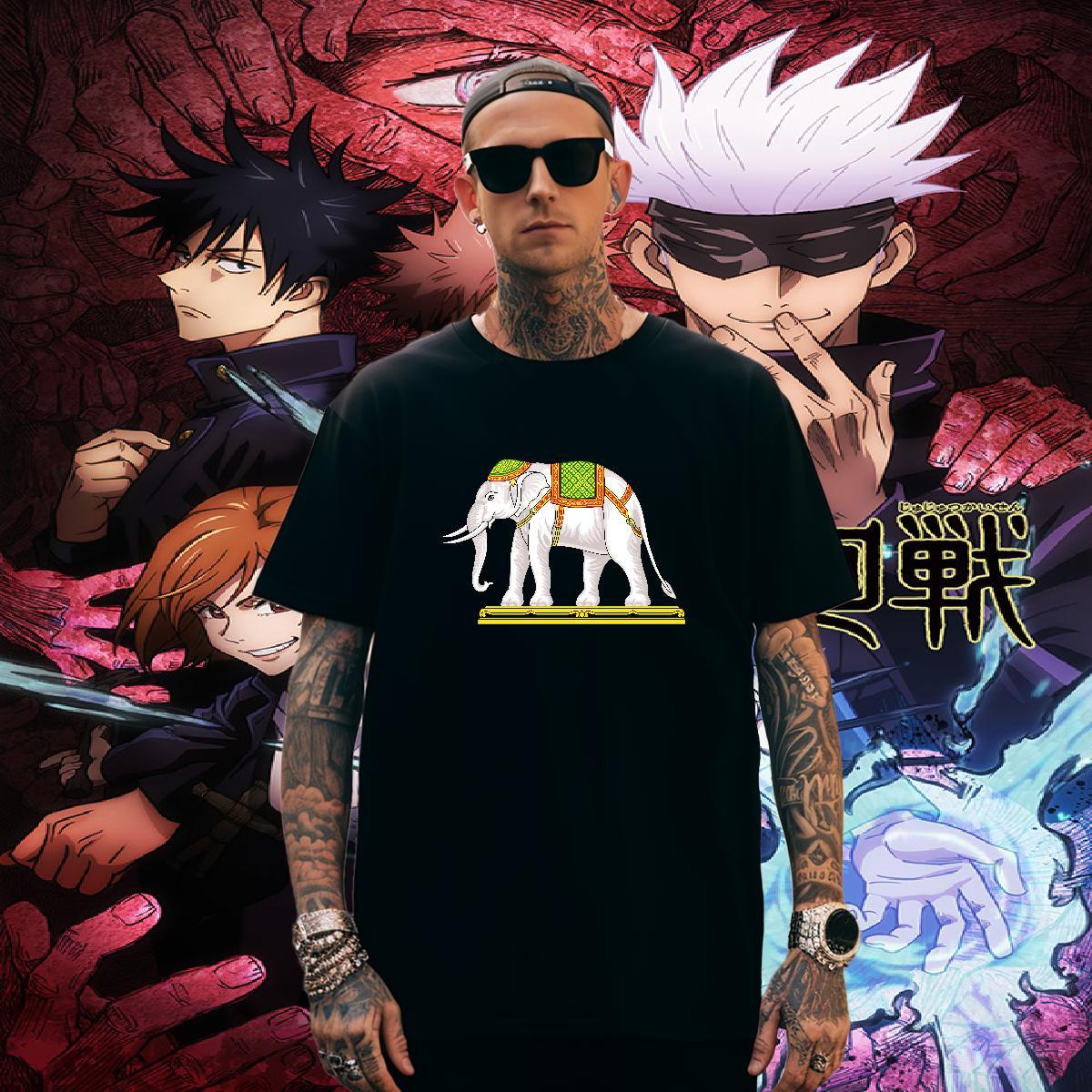 Loose Fit Mens Tshirts 100% Cotton 230g elephant T-Shirts for Men Hip Hop Street Breathable Short Sleeve Oversized New Designer Tops Tees