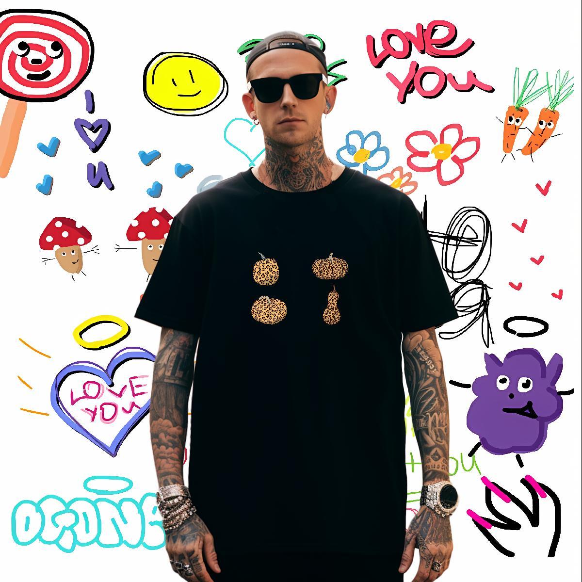 T shirt 100% Cotton 230g painting Sport O-Neck Short Sleeve Oversized 4XL Tshirts Brand Classic Top Tees