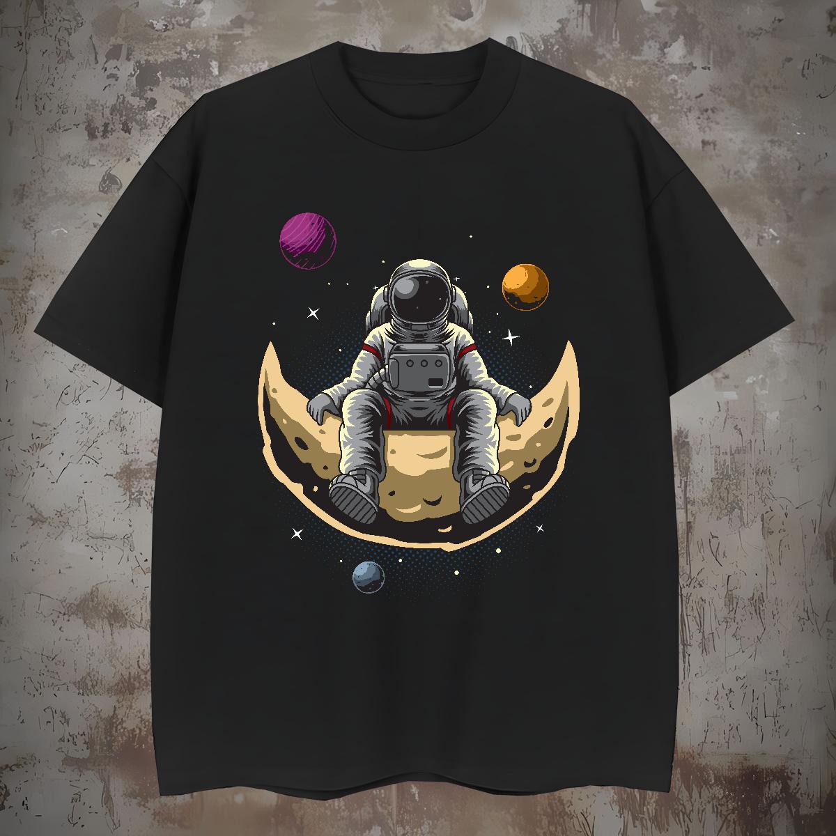 T Shirts Men 100% Cotton 230g universe Sport Breathable Crew Neck Customized Print Men Tshirts New Arrival Brand Clothes