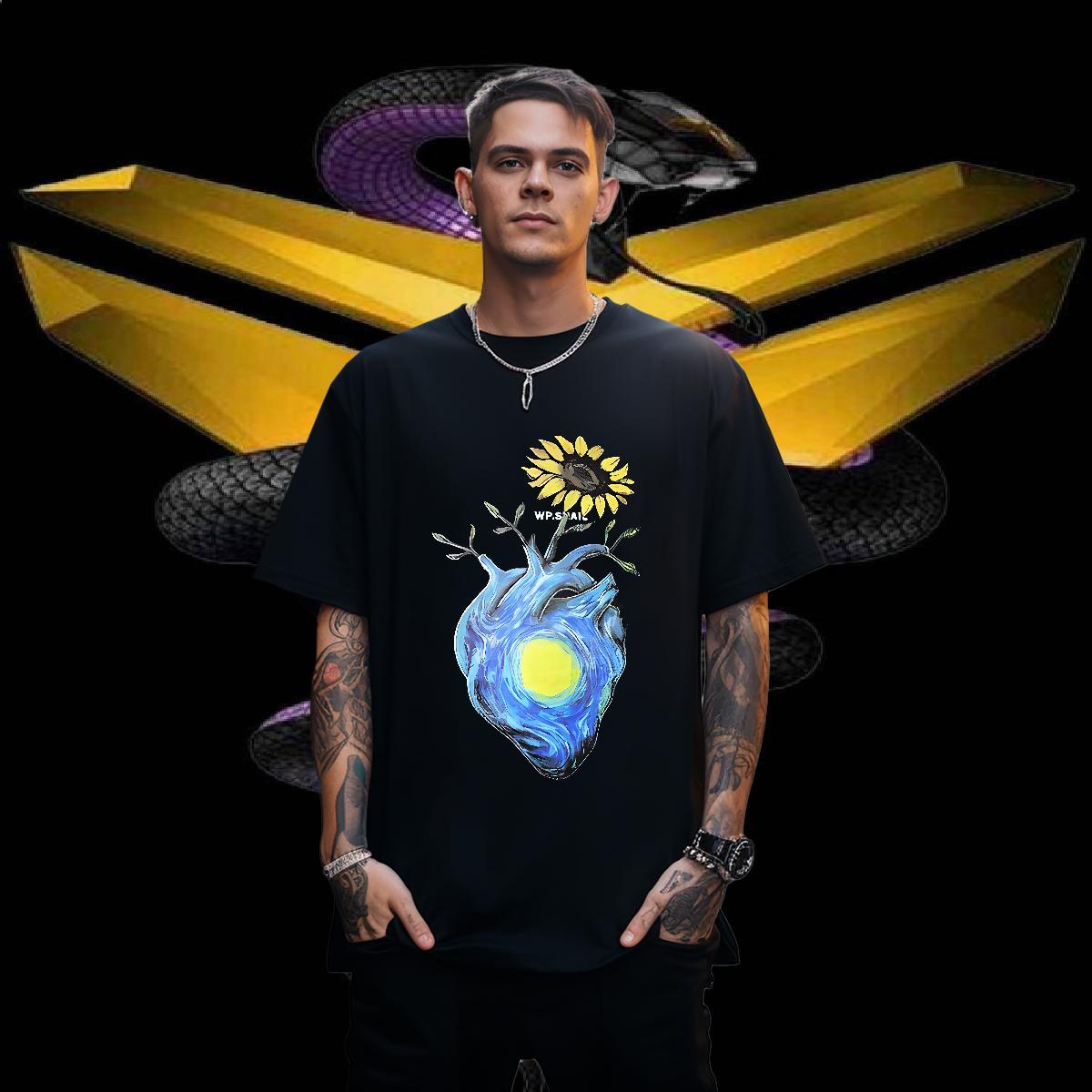 T-Shirts 230g Pure Cotton flower Street Casual Round Neck Short Sleeve DIY Men Tees Custom Classic Clothings