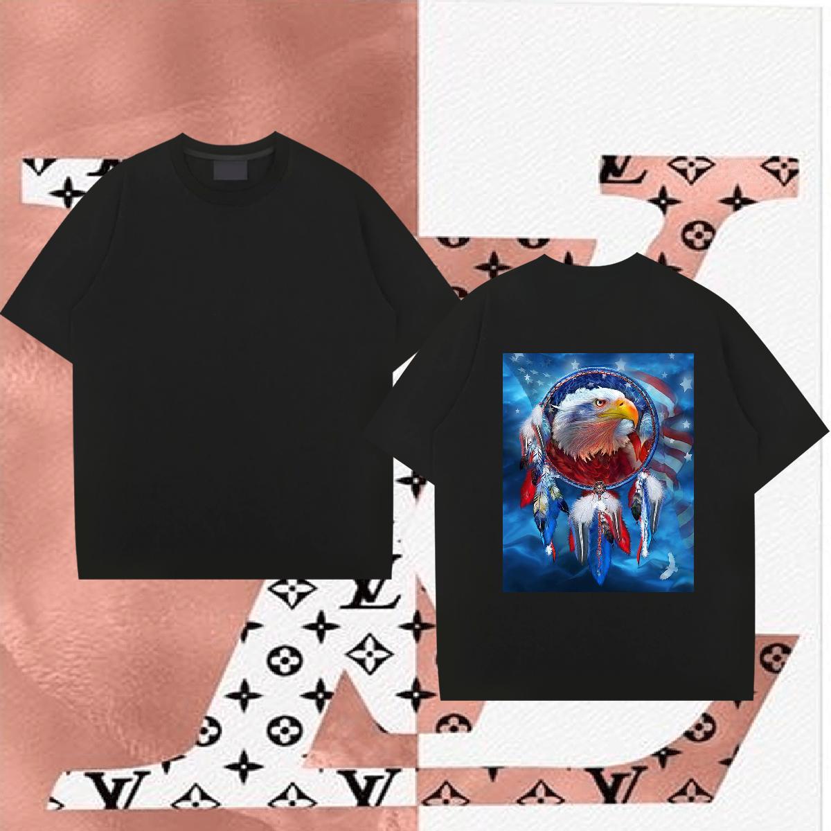 New Arrival T-Shirts 230g 100% Cotton eagle High Street Hip Hop Tops Tees Short Sleeve O-Neck High Quality Tshirts Customized