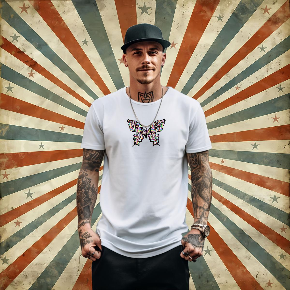 Customized T-Shirts 230g Pure Cotton Butterfly Casual Clothes Short Sleeve O-Neck Comfortable Tshirt for Man Woman DIY Anime