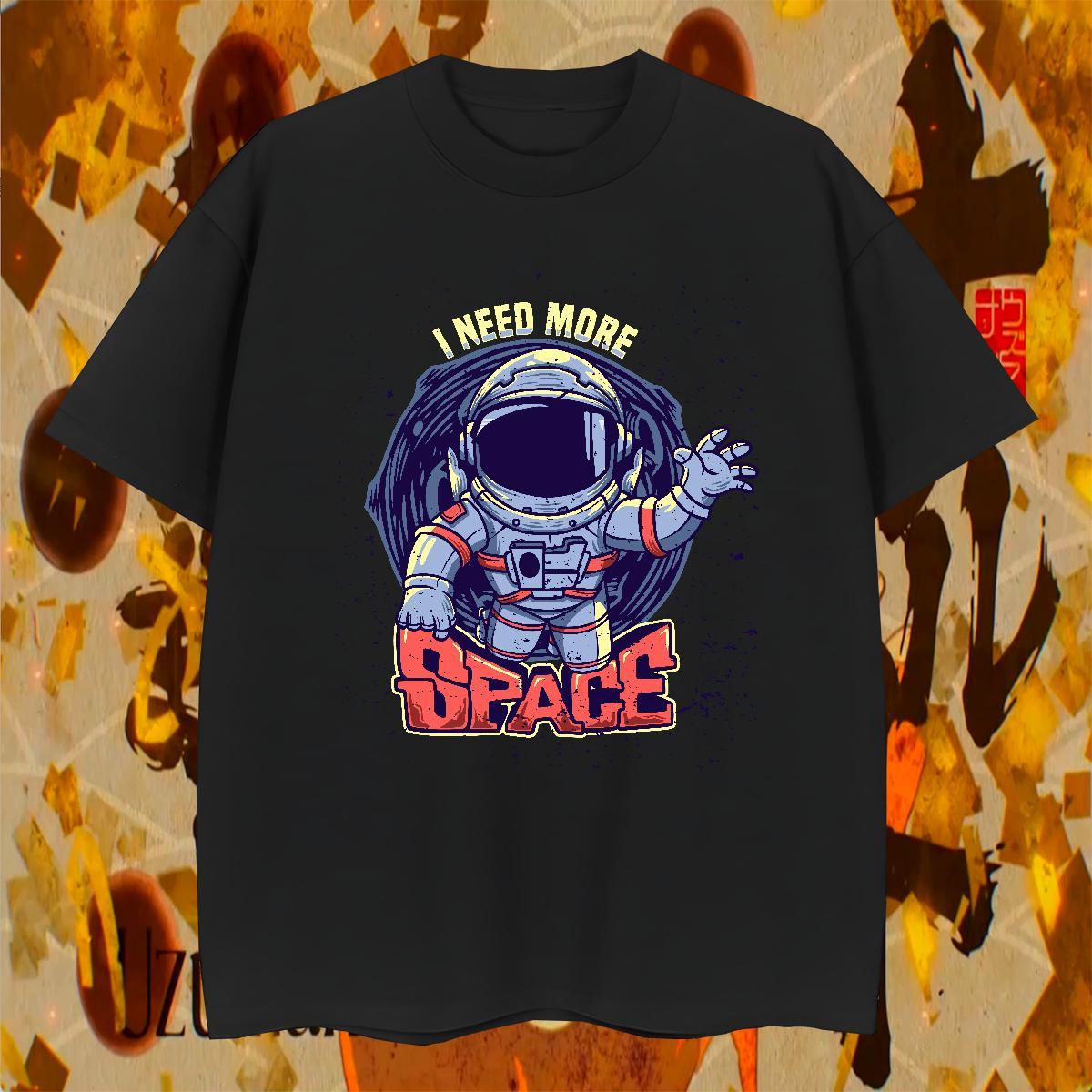 Man T Shirts 230g Cotton outer space Hip Hop Street Breathable Soft Anime Men Tshirts 2024 DIY High Quality Tops
