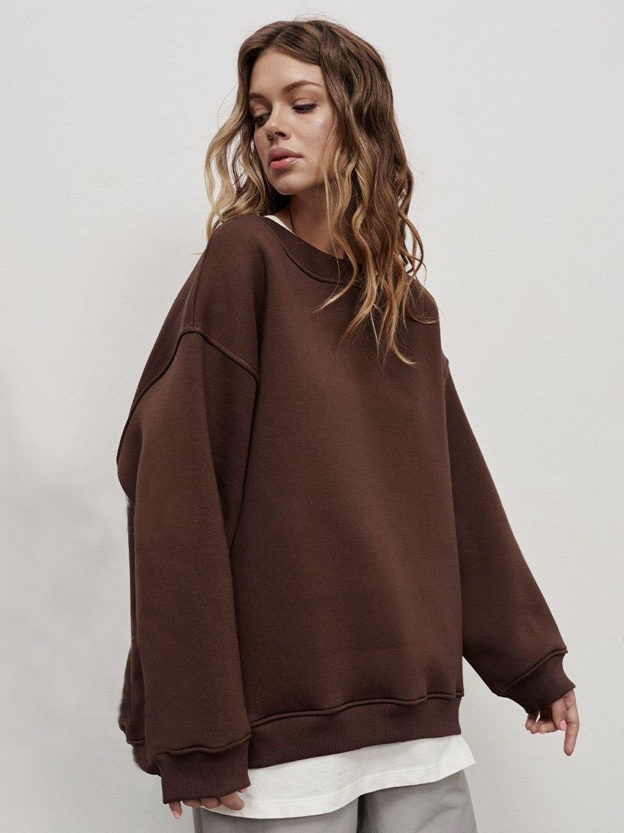 Neutral style autumn and winter new fashion trend women's versatile loose fleece hoodie