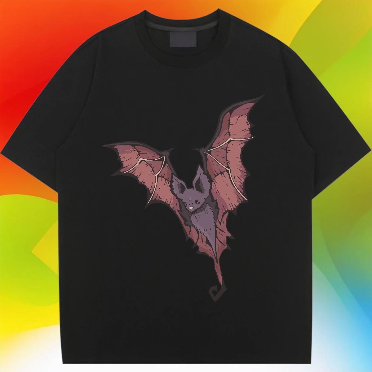 Loose Women T Shirts Breathable Crew Neck Tshirt for Man Woman DIY Anime bat Daily Outfit 100% Cotton 230g 2024 Casual Tops Tees