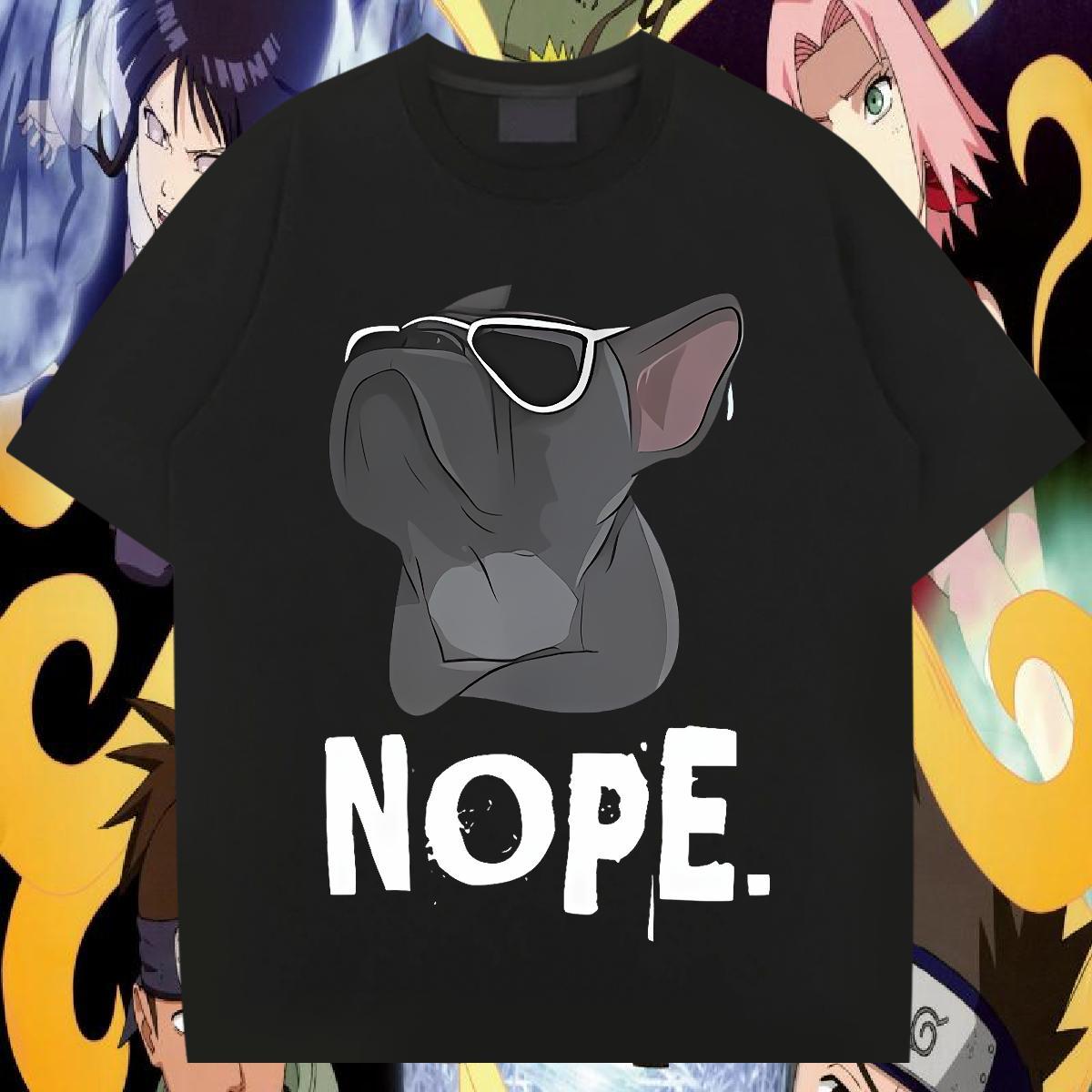 Classic Casual Mens T Shirts 100% Cotton 230g Anime Printing Street Tops Tees Breathable Crew Neck Popular Men Tops Tees Black Oversized