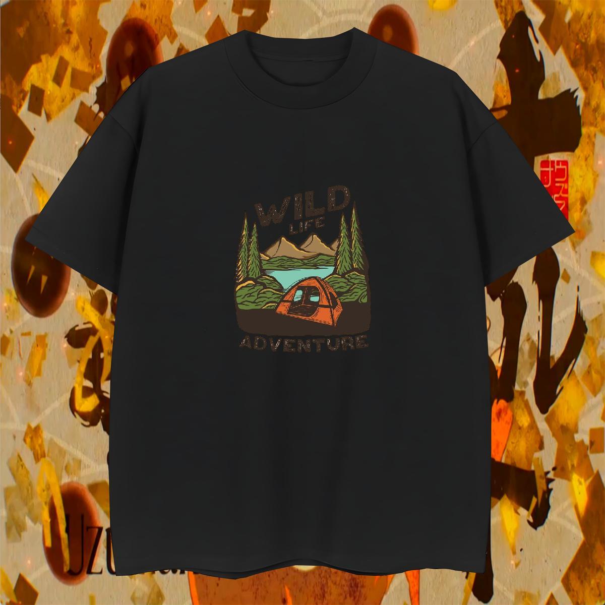 Classic Mens Tshirts 100% Cotton 230g Hip Hop Street mountains Custom Big Size Crew Neck Fashion T shirt Tee Shirt