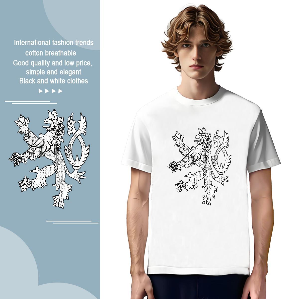 T-Shirts for Men 230g 100% Cotton painting Street wear Hip Hop Breathable Crew Neck Customized Print Couples T Shirts DIY Free Shipping Tees