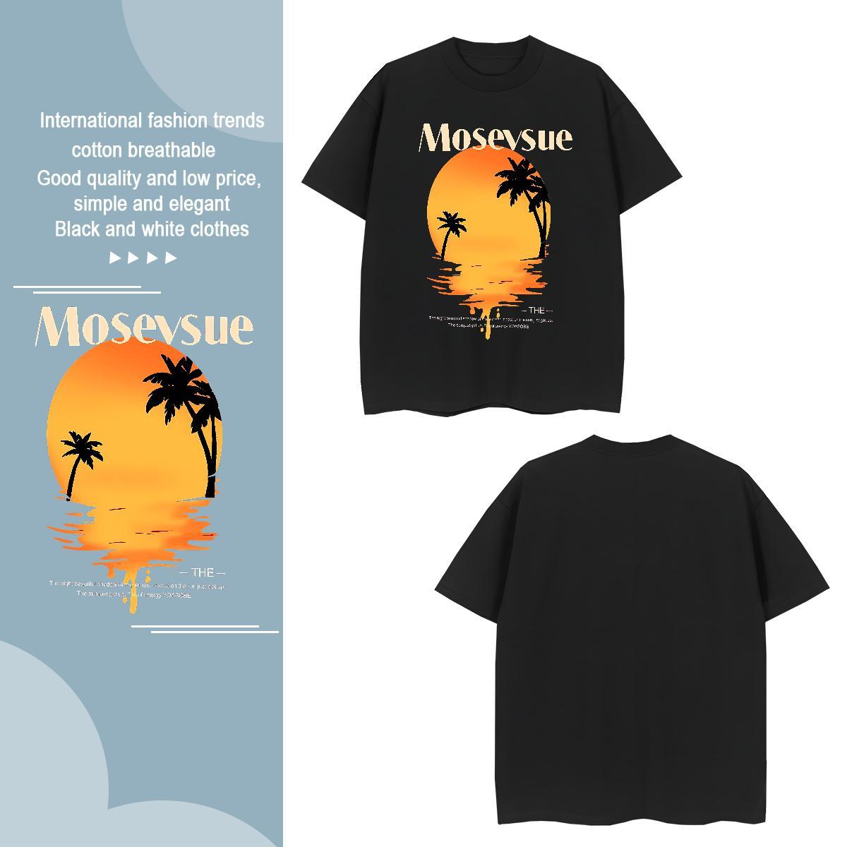 T Shirts Men 100% Cotton 230g tree Hip Hop Street Crew Neck Breathable Anime Men Tshirts DIY Customized Soft Wear