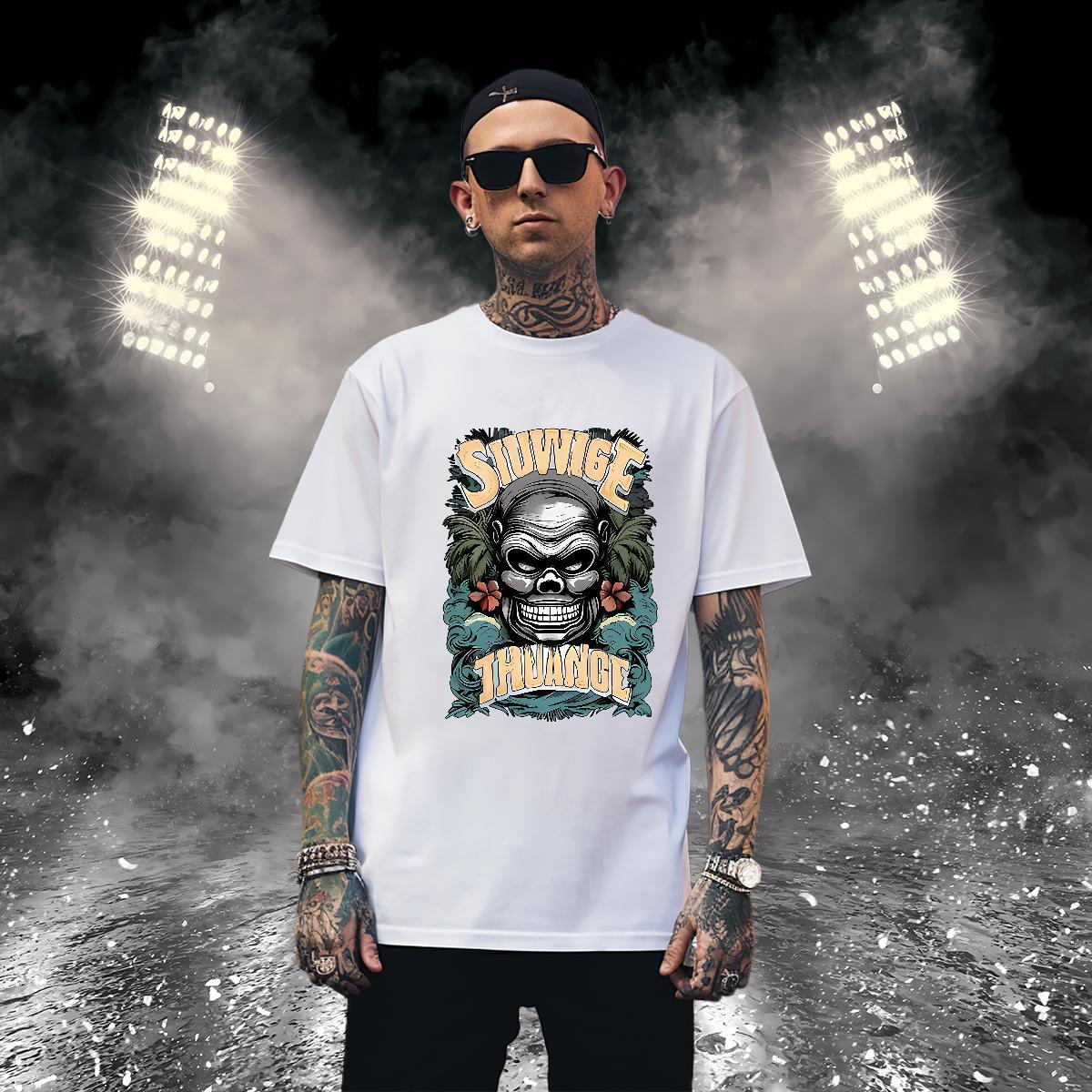 T shirt 230g 100% Cotton chimpanzee Sports Casual O Neck Short Sleeves Cartoon Printing L-4XL Mens Tshirts New Unisex Clothings