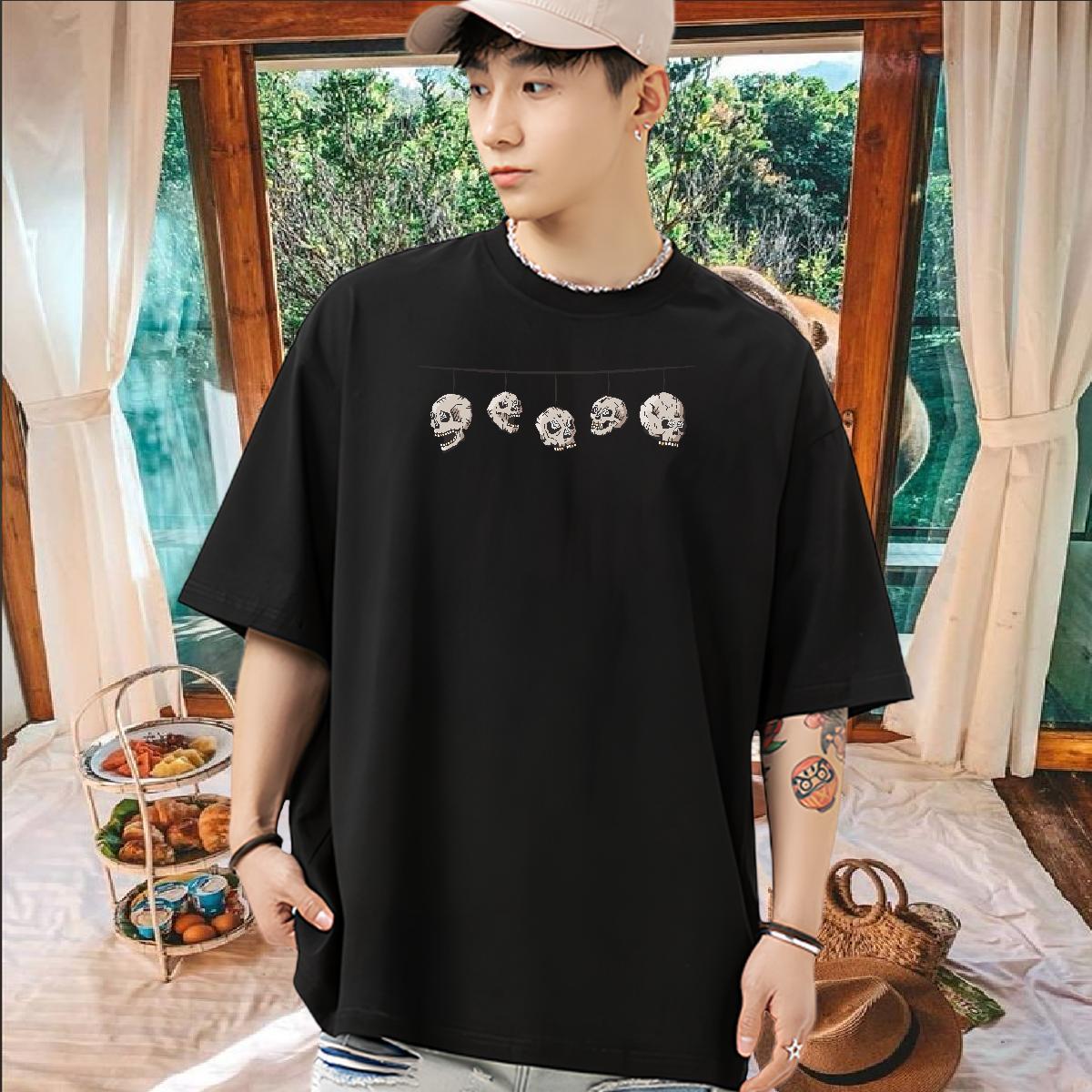 Classic T shirt 230g Cotton Bunting Outdoor Tops Tees Breathable Short Sleeve Soft Men Tops Tees Custom Big Size