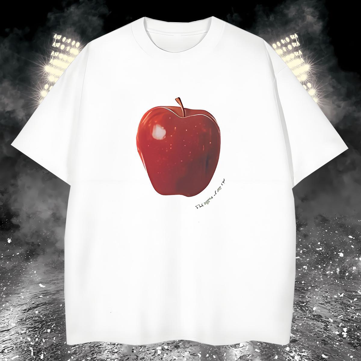 T-Shirts for Men 100% Cotton 230g apple Anime Printing Street Breathable Crew Neck Plus Size Cartoon Men Tshirts New Designer High Quality Tops Shirt