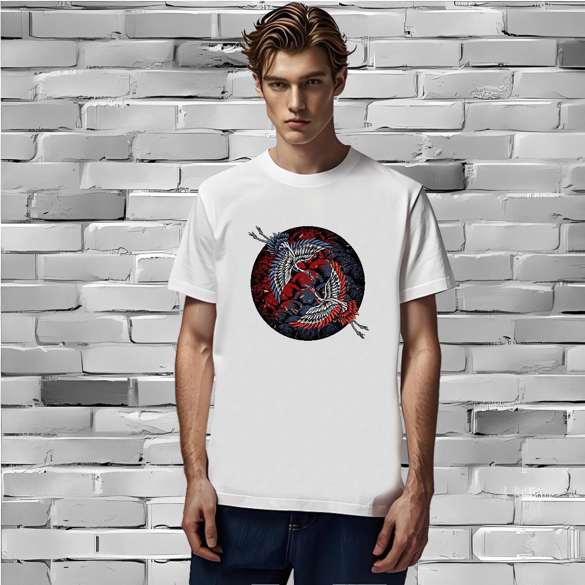 Mens T Shirts 230g Cotton eagle Casual Beach Breathable Short Sleeve Oversized 3XL 4XL Tshirts DIY Wholesale Clothes