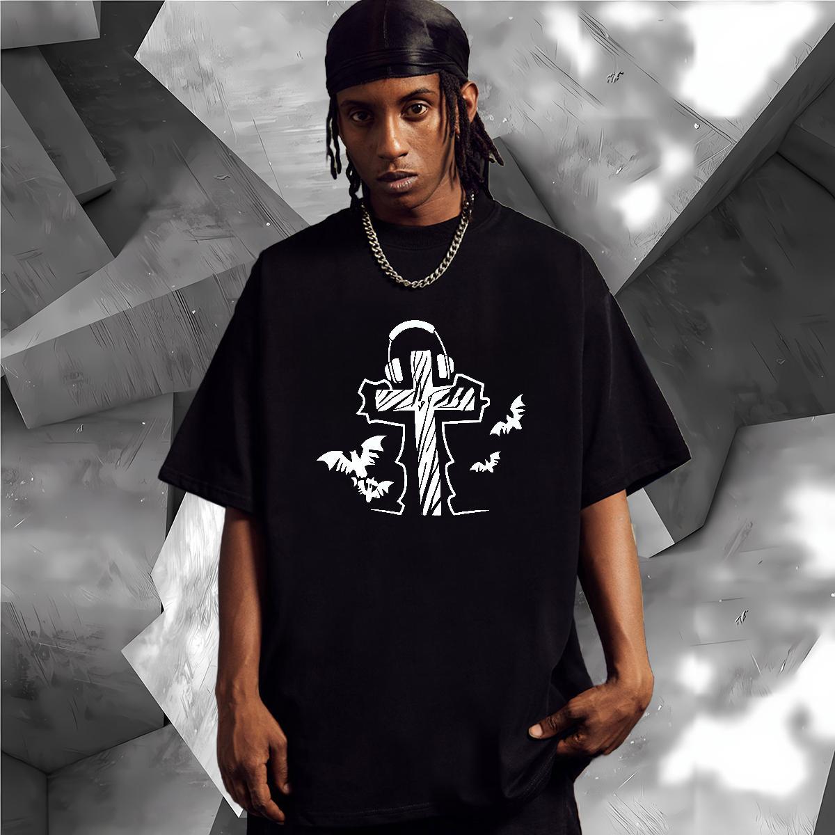 T shirt 230g Cotton Lines High Street Hip Hop Short Sleeve Soft Custom Cartoon Couples T Shirts 2024 New Popular Clothings