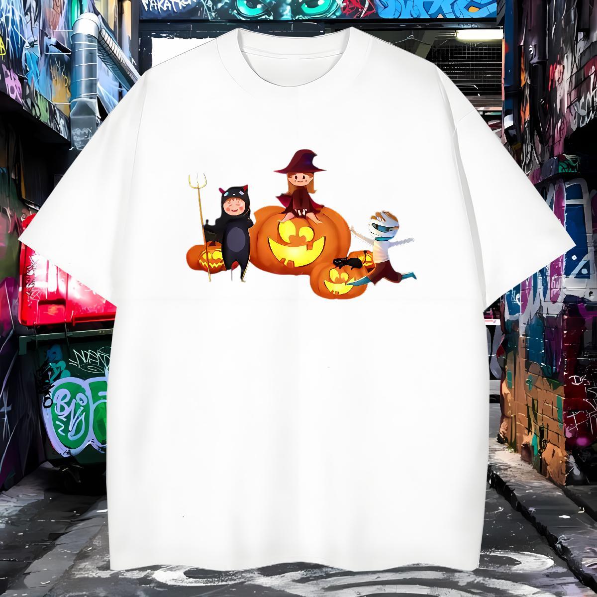 T shirt 230g 100% Cotton pumpkin High Street Hip Hop Breathable Oversized 3XL 4XL Men Tshirts Classic Brand Tees