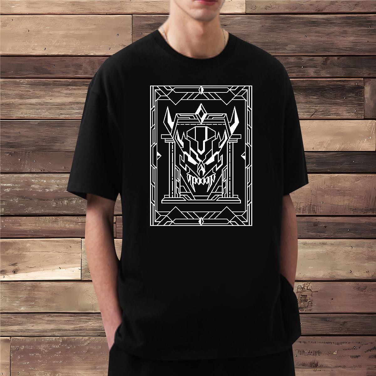 Man T Shirts 230g 100% Cotton Geometric line Home Outdoor Round Neck Short Sleeve Graphic Men Clothes T-Shirt 2024 DIY Loose Wear