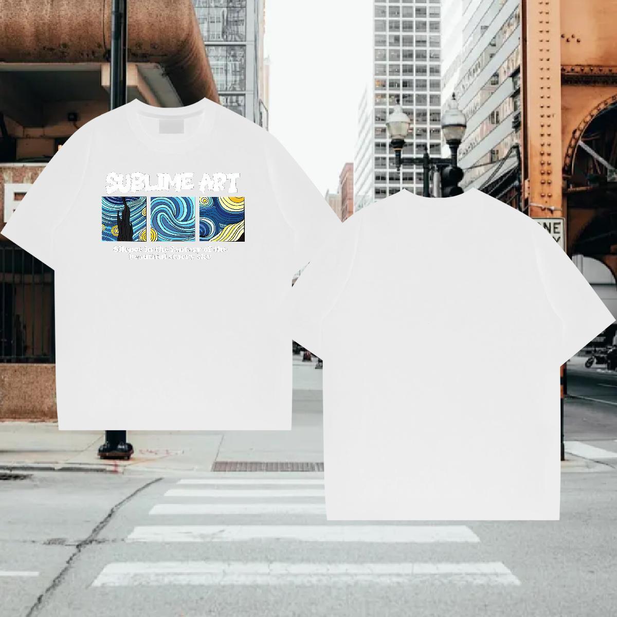 T-Shirts 100% Cotton 230g painting Street Wear Crew Neck Custom Print Plus Size Tshirt for Man Woman New Arrival Soft Tees Shirts