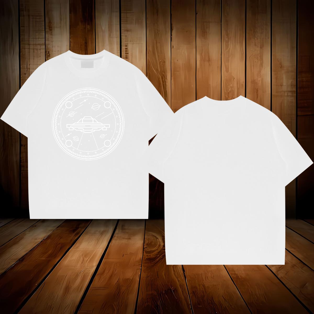 T Shirt For Man 230g Pure Cotton Lines Street Crew Neck DIY Logo Oversized Couples T Shirts New Designer Wear