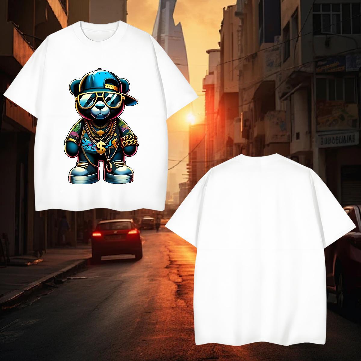 T-Shirts 230g Cotton bear Daily Wear O-Neck Short Sleeve Custom Anime Tshirt for Man Woman New Arrival Cool Tees Shirts