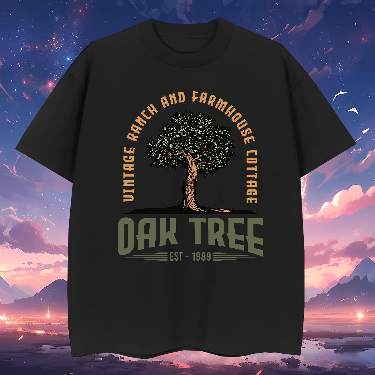 T-Shirts 230g 100% Cotton tree Spring Summer Pure Cotton Plus Size Cartoon Mens Tshirts 2024 DIY Soft Tee Shirt