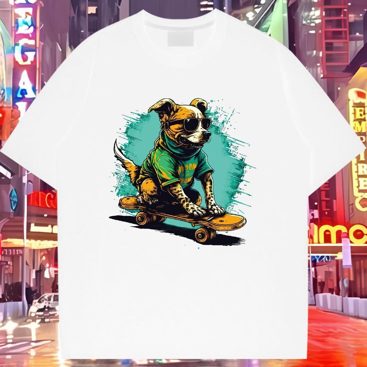 Loose fit Woman T Shirts Breathable Short Sleeve Unisex Tshirts Customized Print dog Daily Wear 230g Pure Cotton Designer Top Tees