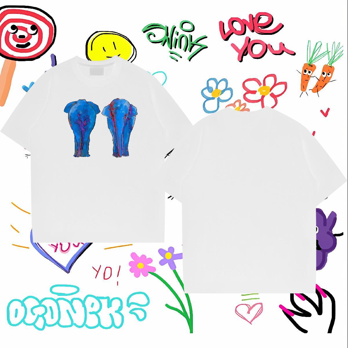 Designer Men T Shirts 230g 100% Cotton Elephant Home Outdoor Tshirts Breathable Crew Neck Free Shipping Tshirt for Man Woman Skull