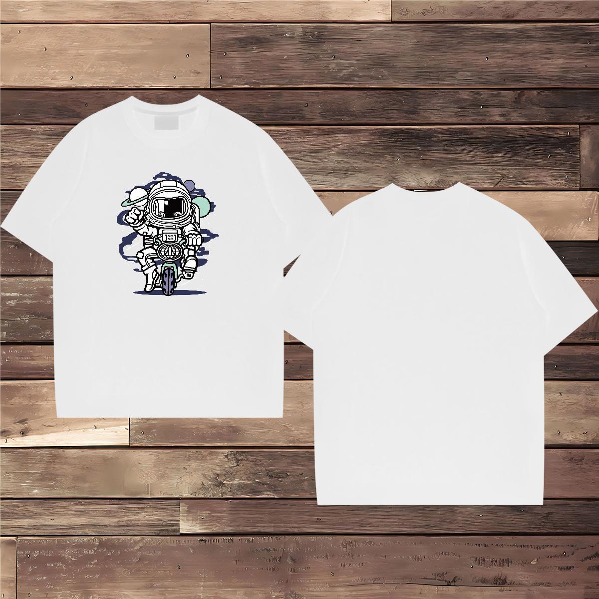 T Shirts Men 230g 100% Cotton universe Street Wear Short Sleeve Soft Graphic Couples T Shirts New Designer Loose Fit Tops Shirt