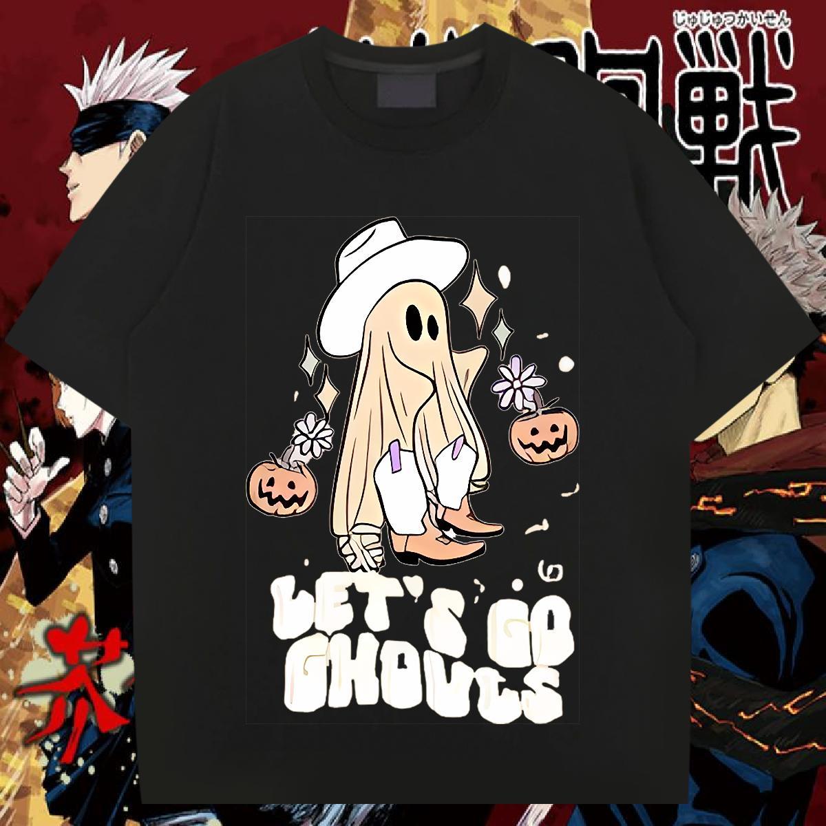 Fashion Design T Shirts Men 230g Pure Cotton halloween Outdoor Tees Crew Neck Breathable Comfortable Couples T Shirts Plus Size Custom