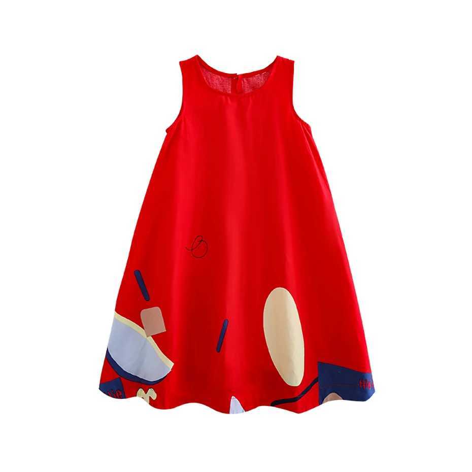 Girls summer dress sleeveless girls party dress dot pattern childrens casual style clothing girls 6 8 10 12 14W240720