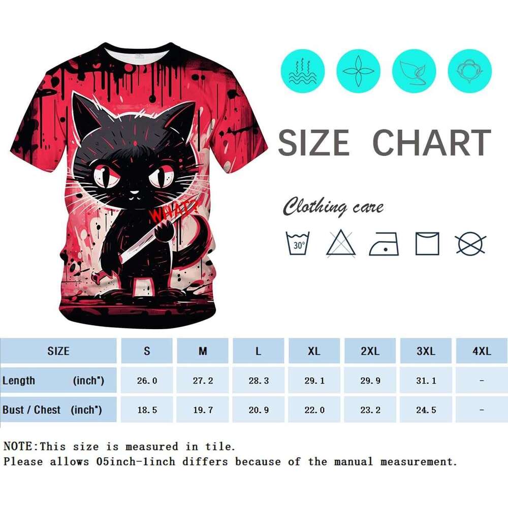 T shirt Mens What Cat T-Shirt Halloween Graphic Short Sleeve Shirt shirts tshirt graphic tee Casual tops summer clothes Short sleeve 2025