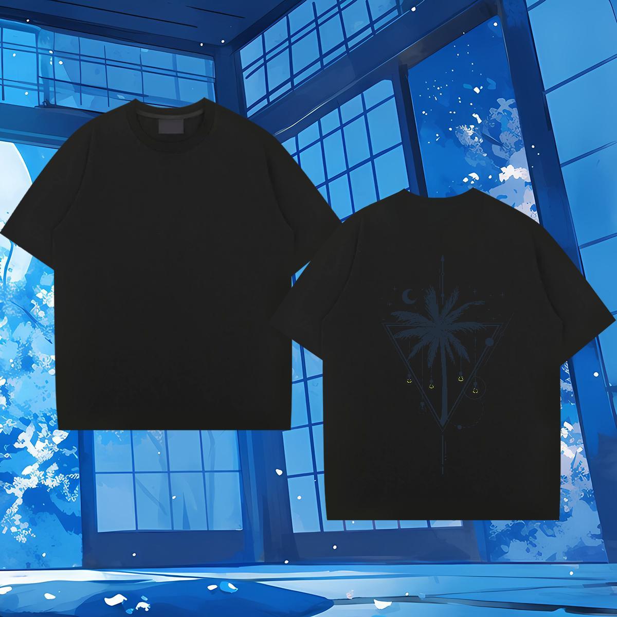 New Mens T Shirts 230g Cotton tree Street wear Hip Hop Tops Tees Crew Neck Breathable Popular Men Tshirts Custom Print Plus Size