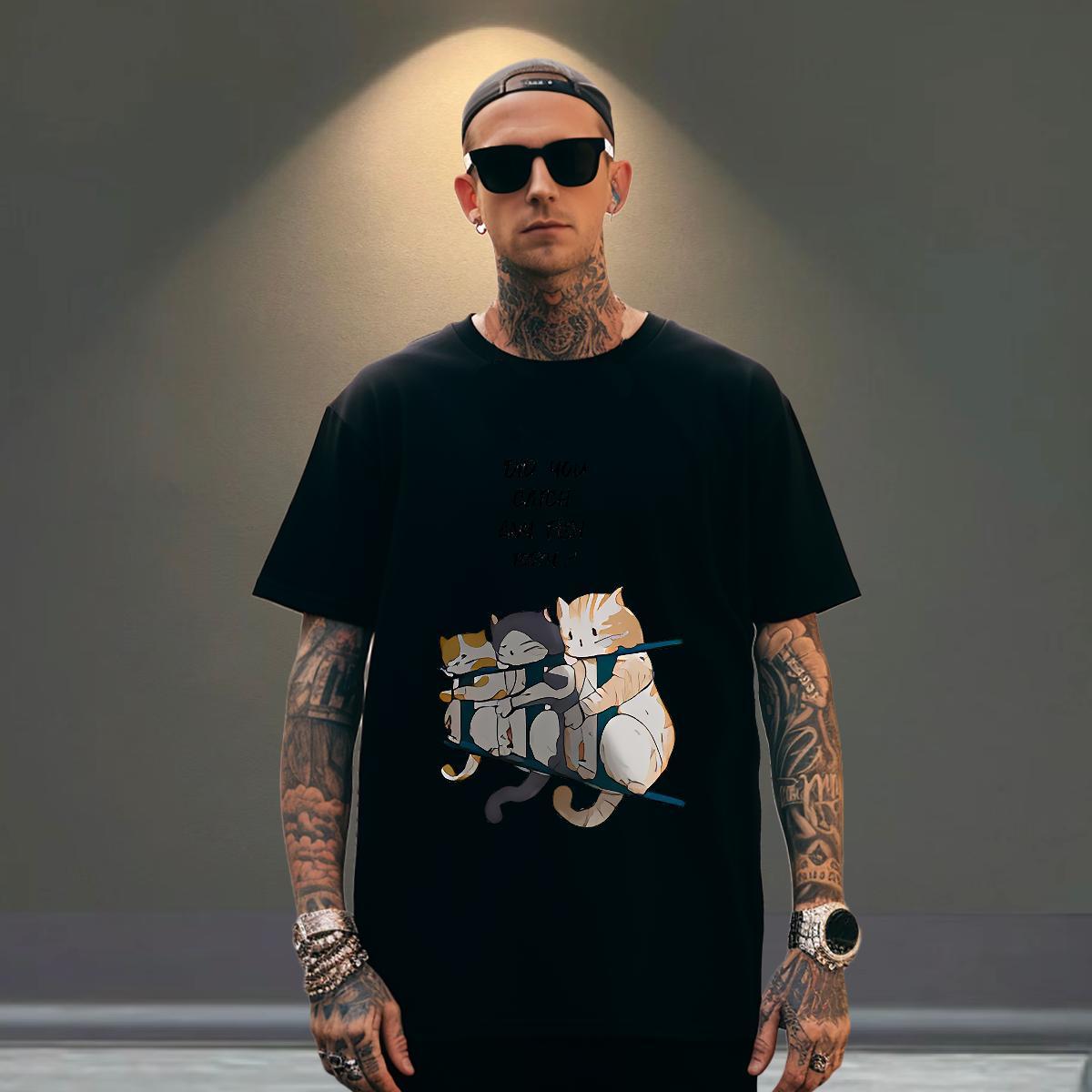 Popular Men Tops Tees 230g Pure Cotton Spring Summer cute Custom Printed O-Neck Short Sleeve Stylist T-Shirts for Men Tees Shirts